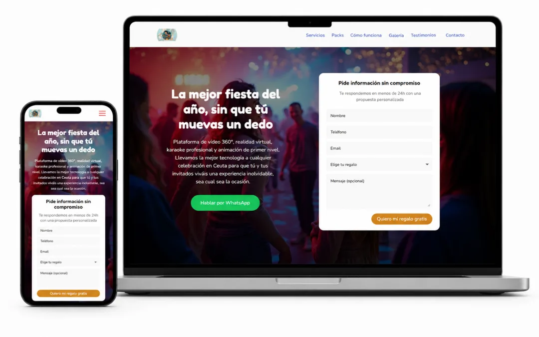 Brothers 360 – Diseño Web One Page para Eventos en Ceuta