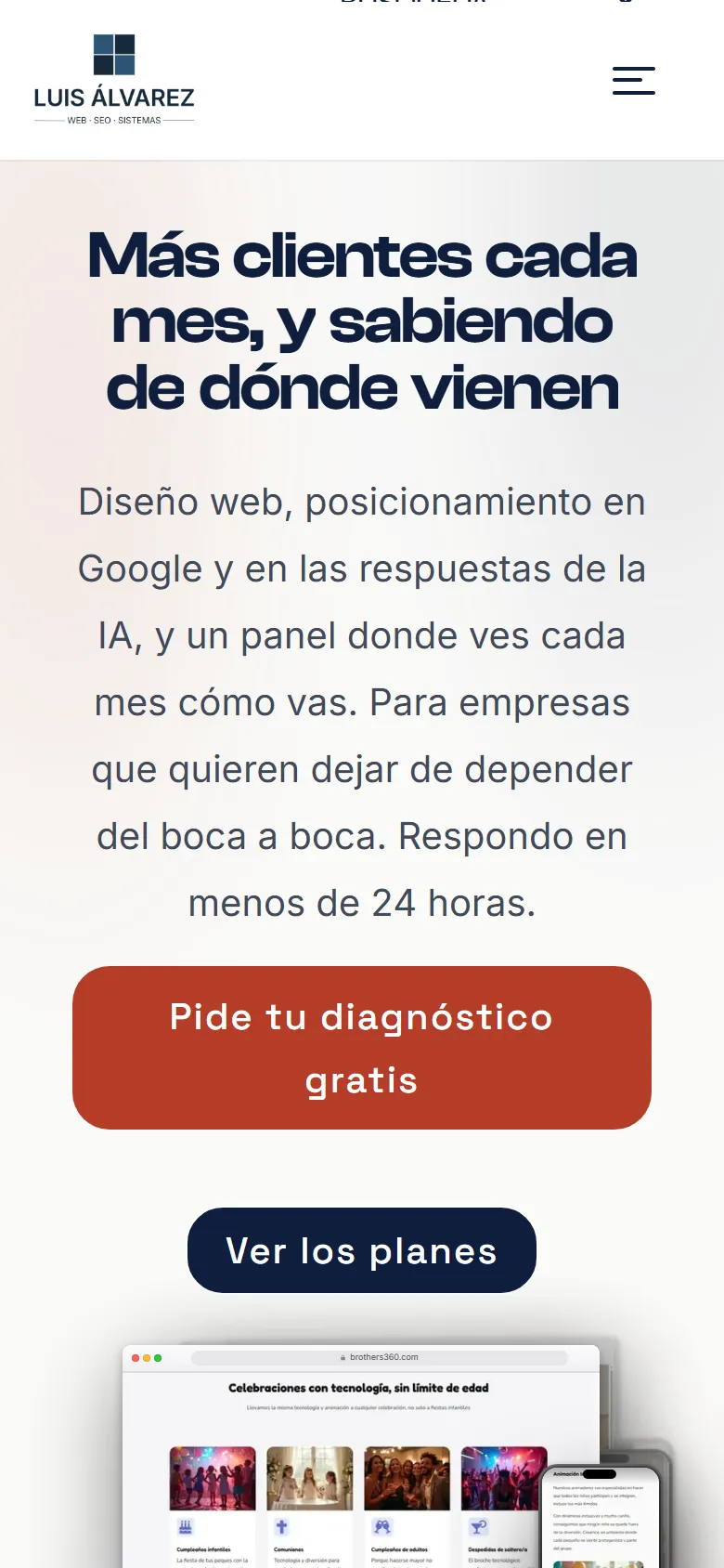 Después: la portada en el móvil