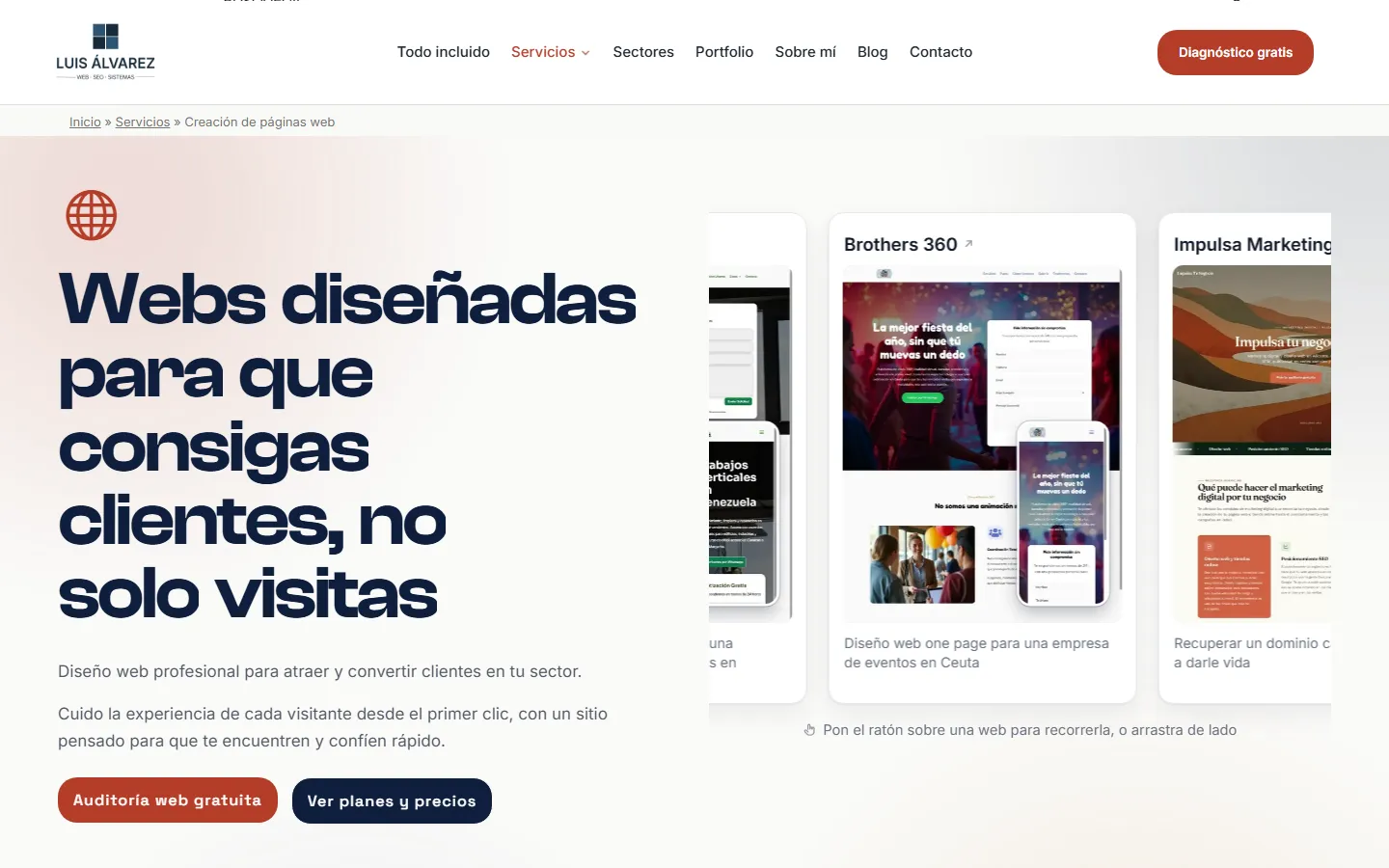 Después: la página de diseño web