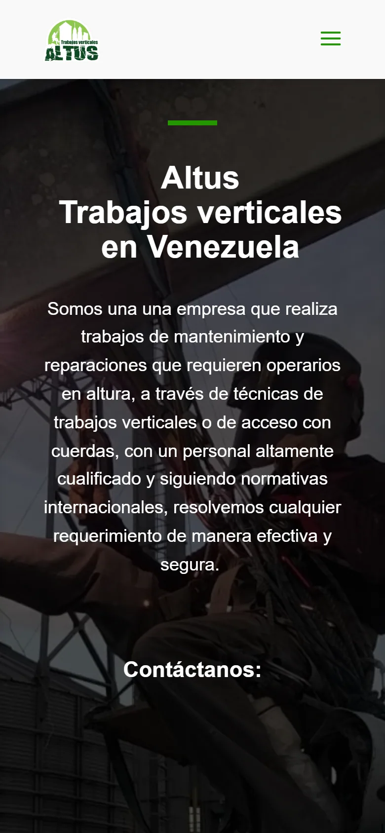Antes: la portada de Altus en el móvil