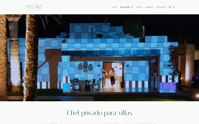 Chef privado para villas: Cada servicio con su propia página.