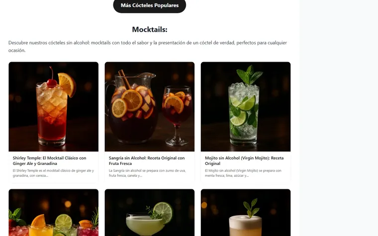 Cócteles sin alcohol: El pilar de mocktails, una sección completa.